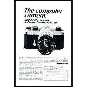 1968 Honeywell Pentax Spotmatic SLR Computer Camera Vintage Print Ad Wall Art